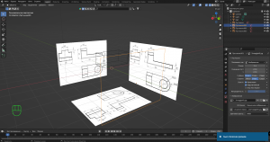 Как добавить и настроить чертёж в блендер 3д.