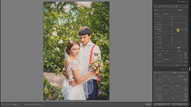 Легкая обработка в Lightroom свадебной фотографии. Работа с каналами. смотреть онлайн