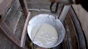 Заливка перегородки септика без сплошной опалубки