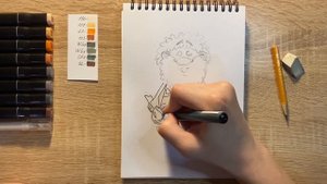 Как нарисовать первобытного карандашом и скетч маркерами | Рисунок для детей, поэтапно и легко