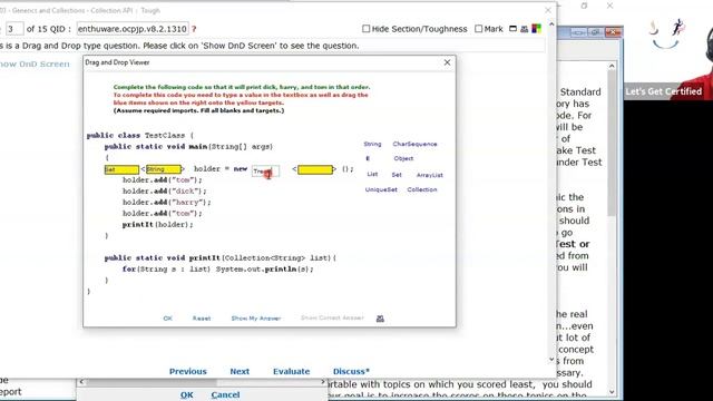 Why do we need a Set and TreeSet here? (enthuware.ocpjp.v8.2.1310) смотреть онлайн