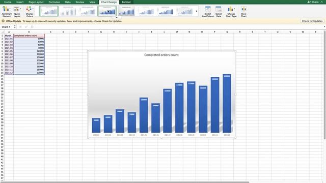 Excel create bar chart with trend lines | 30 seconds