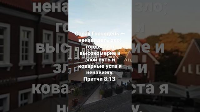 Страх Господень — ненавидеть зло; гордость и высокомерие и злой путь и коварные уста я ненавижу.