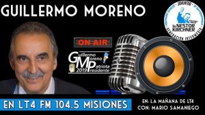 Guillermo Moreno con Mario Samaniego en LT4 FM 104.5 Misiones 08/05/19