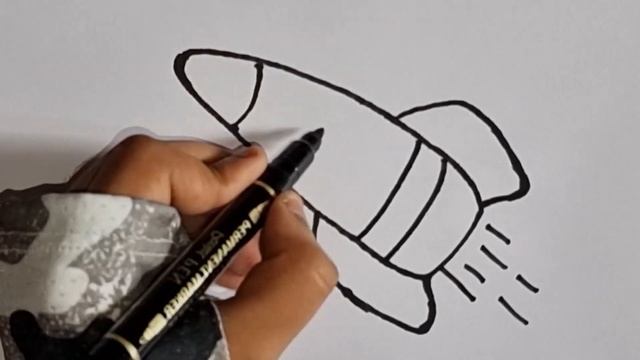 How to draw rocket | Как нарисовать ракету | Cómo dibujar cohete | Drawings for kids