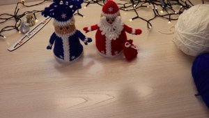 Дед Мороз и Снегурочка, связать крючком