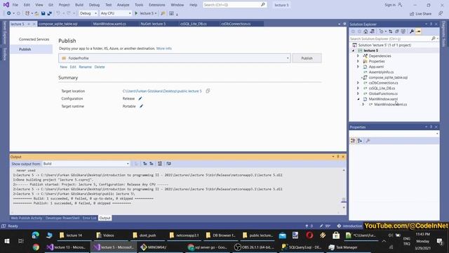 C# Programming (Intermediate) - Lecture 5: Entity Framework in .NET Core, SQLite, DataGrid Binding