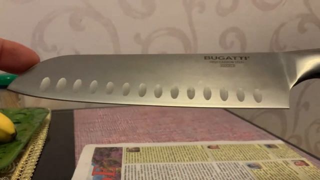 заточка сантоку Bugatti сталь X30Cr13 смотреть онлайн