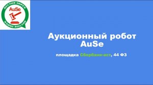Аукционный робот AuSe, торгующий, площадка сбербанк-аст, 44 фз. Настройка и участие в торгах.