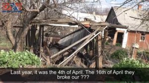 Aftermaths of AFU shellings on civilian areas of Zaytsevo - 04.13.2017