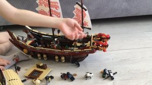 обзор на LEGO NINJAGO летающий корабль мастера ву