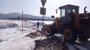 Закрытие ледовой переправы в Прибайкальском районе Бурятии