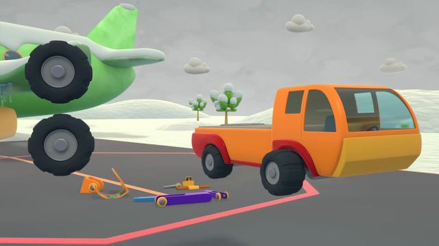 Мультики про машинки для дітей. Льова збирає авто для розприскування антифризу на літак смотреть онлайн