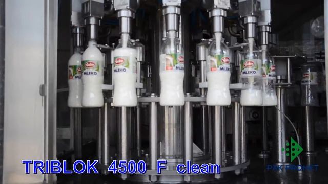 Линия розлива молока и молочных продуктов в ПЭТ бутылки - TRIBLOK 4500 F clean