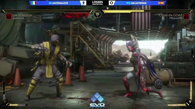 Сетка лузеров на чемпионате EVO 2021EU: Assodimazze(Италия) против Javier(Испания). Mortal Kombat 11
