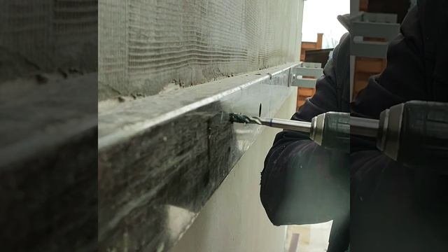 Монтаж навеса из Стоечно ригельной системы.