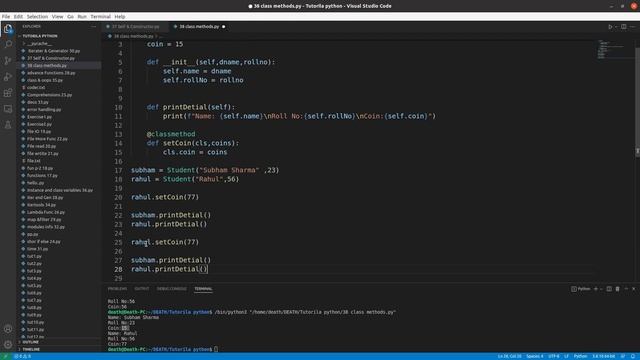 What is Classmethod in Python ( @classmethod ) || Python Free tutorial #38 || Death Code