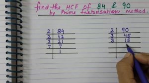 HCF of 84 & 90 by Prime Factorisation method || Prime Factorisation  से HCF कैसे निकाले |easy metho