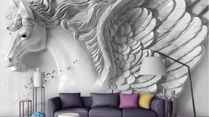 3D фото обои в дизайне интерьера комнаты в квартире и загородном доме