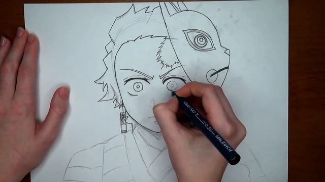 How to draw TANJIRO KAMADO | DEMON SLAYER | Как нарисовать ТАНДЖИРО КАМАДО смотреть онлайн