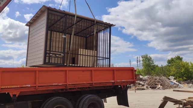 вольер 3х2 на металлокаркасе с теплой будкой