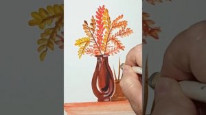 Как легко и просто нарисовать осенние букеты гуашью.