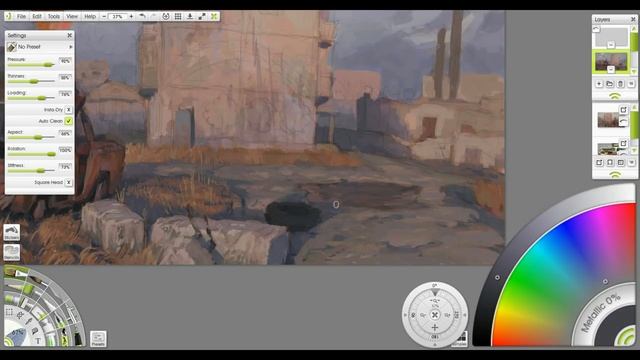 Цифровая Живопись "Последние Лучи" Digital Painting ArtRage смотреть онлайн