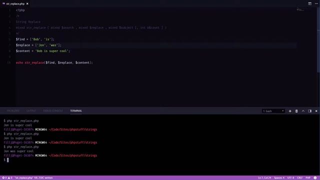 PHP Basics: String functions - str_replace