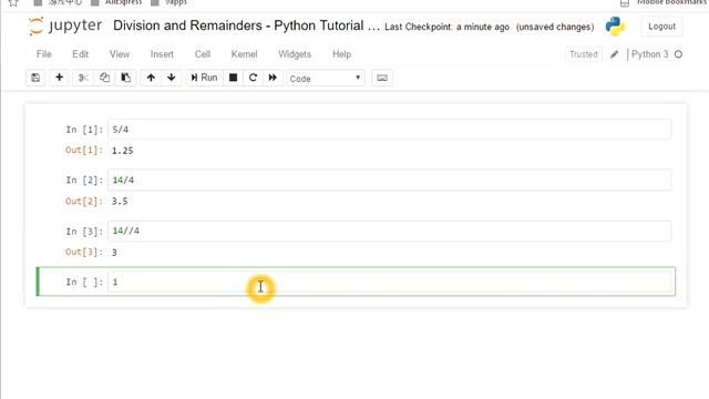 Programming Division and Remainders - Python Tutorial Integers Arithmetic 4 смотреть онлайн