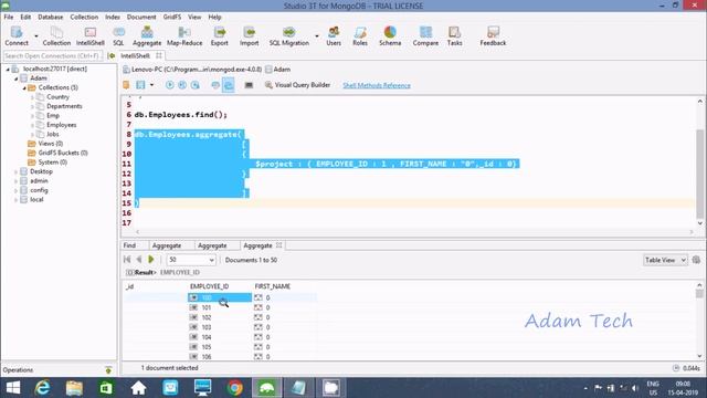 Project Function in MongoDB