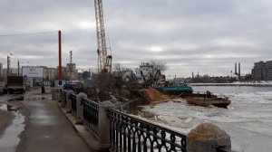 Место строительства Большого Смоленского моста через Неву (25.02.2024)