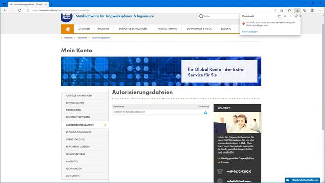[DE] FAQ 005015 | Я никак не могу скачать файл авторизации, потому что скачивание заблокировано б.. смотреть онлайн