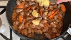 Куриные сердечки с картошкой! простой и вкусный пошаговый рецепт!