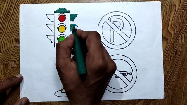 Road safety rules drawing/How to draw traffic signs/How to make traffic lights step by step смотреть онлайн