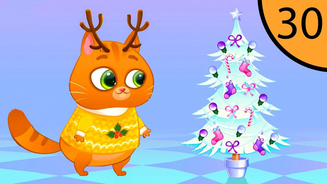 Суровый КОТИК БУБУ #30. Подготовка к Новому Году. Мультик ИГРА про котят на Игрули TV