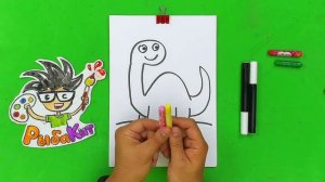 Урок рисовать для детей - как нарисовать динозаврика