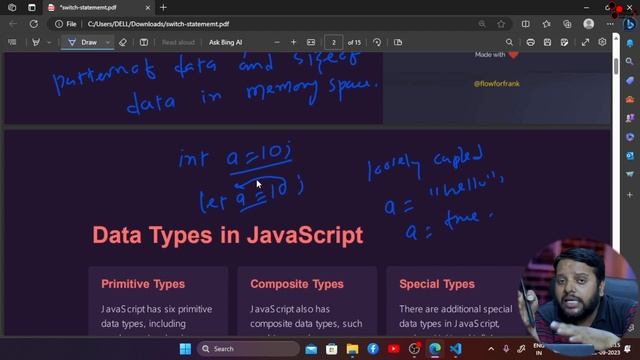 JavaScript Full Course Free | Lecture 4 Data type concept in JS | #javascripttutorial  #coding
