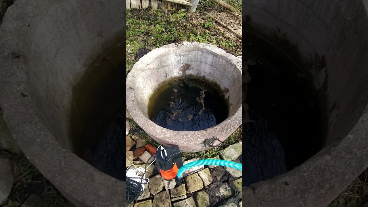 Дренажный погружной насос Вихрь ДН-900. Откачка воды из колодца.  #дача #дачныйдом #колодец #насос