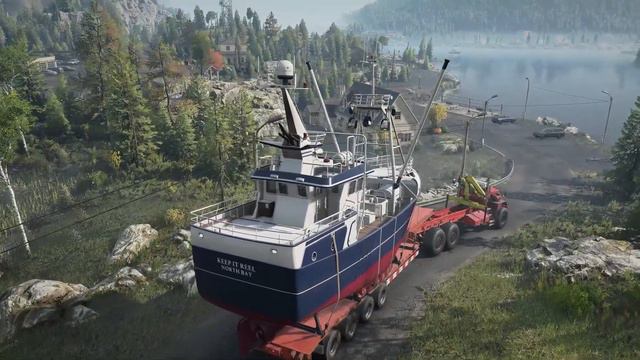 SnowRunner DLC Update - New Kenworth 963 - Transporting Heavy Boat Cargo Trailer смотреть онлайн