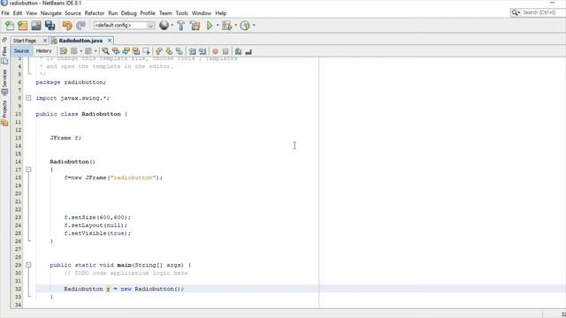 how to create RadioButton in java netbeans | swing |