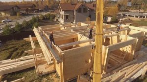 Сборка дома из клееного бруса