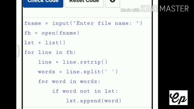 Coursera: 8.4 Assignment// python data structures assignment 8.4 solution