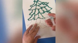 Рисуем ёлочку нетрадиционным способом