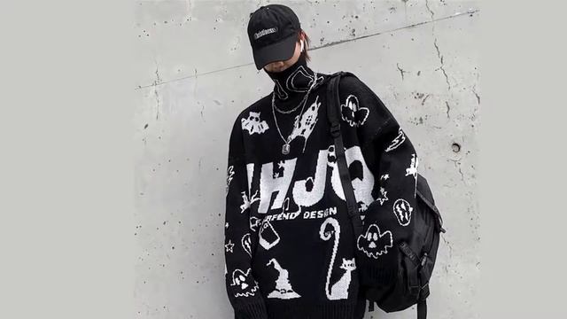 Харадзюку вязаные свитера с высоким воротом для мужчин и женщи смотреть онлайн