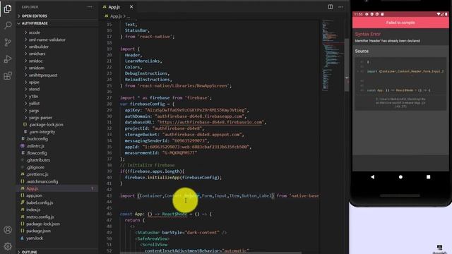 Firebase email authentication with React Native