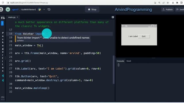 Python tkinter GUI Based Programming Introduction : Python in Hindi