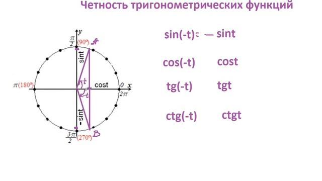 Четность тригонометрических функций смотреть онлайн