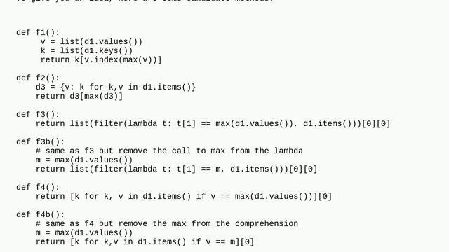 Getting key with maximum value in dictionary?