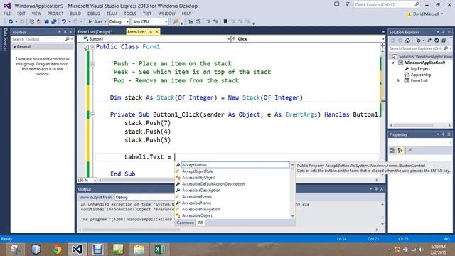 VB Stacks Peek, Pull and Push смотреть онлайн
