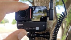 INSTA 360 ONE RS COM ADAPTADOR E MICROFONE BOYA BY-MM1 E SONY ECM-CS3